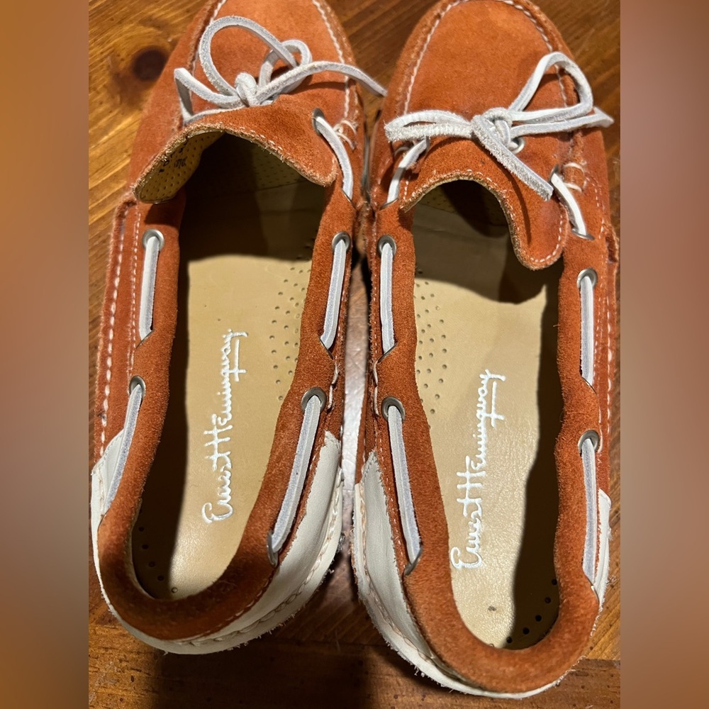 Vibram Ernest Hemingway Mens Boat Dock Shoes Brown Leather 2 Toned Size 10.5 M - Picture 8 of 14